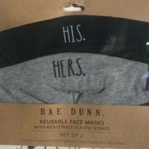 Rae Dunn His/Hers reusable face masks.